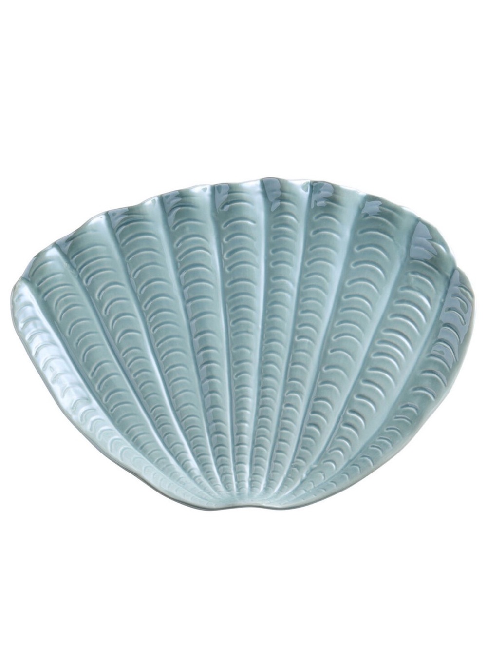 NEW Shell Figural Serving Platter Large in Iridescent Blue 🪸🌊🧜‍♀️🏖️✨
